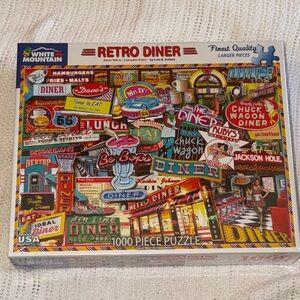 White Mountain Retro Diner Puzzle - Vibrant Colors NEW